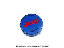 American Brothers Design Coolant Recovery Bottle Cap Cover with Engraved Jeep Logo; Bright White (22-24 2.0L or 3.6L Jeep Wrangler JL)