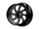 American Force 76 Blade SS Gloss Black Machined 6-Lug Wheel; 22x11; 0mm Offset (04-15 Titan)