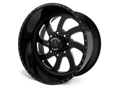 American Force 76 Blade SS Gloss Black Machined 6-Lug Wheel; 20x12; -40mm Offset (04-15 Titan)