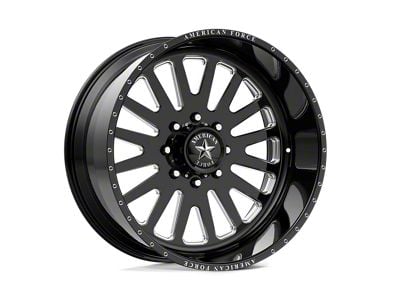 American Force F20 Atom SS Gloss Black Machined 6-Lug Wheel; 20x10; -25mm Offset (2024 Tacoma)