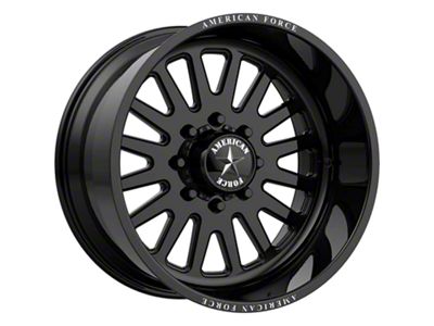 American Force F20 Atom SS Gloss Black Machined 6-Lug Wheel; 20x14; -73mm Offset (16-24 Titan XD)