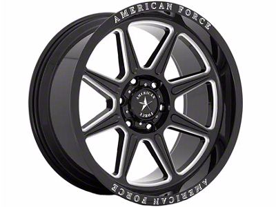 American Force Trail Gloss Black Milled 6-Lug Wheel; 22x10; -18mm Offset (16-24 Titan XD)