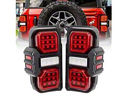 American Modified Raptor Style LED Tail Lights; Black Housing; Red Lens (21-25 Bronco w/ Factory LED Tail Lights, Excluding Raptor)