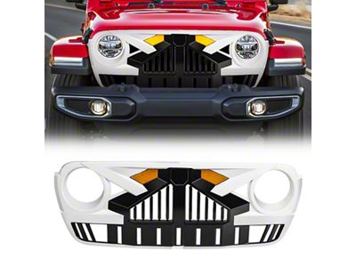 Empire Grille with Amber Lights and Camera Bracket; White and Black (20-25 Jeep Gladiator JT)