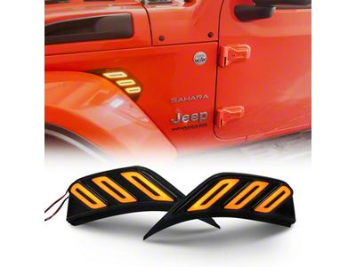 Front Fender Side Marker Lights with Sequenal Turn Signal (20-25 Jeep Gladiator JT)