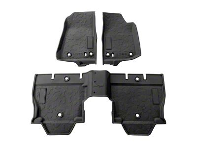 American Modified All-Weather Front and Rear Floor Mats; Black (18-25 Jeep Wrangler JL 4-Door, Excluding 4xe)