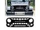 American Modified Armor Grille with LED Off-Road Lights; Glossy Black (07-18 Jeep Wrangler JK)