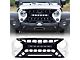 American Modified Armor Grille with LED Off-Road Lights; Glossy Black and White (07-18 Jeep Wrangler JK)