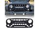 American Modified Armor Grille with LED Off-Road Lights; Matte Black (07-18 Jeep Wrangler JK)