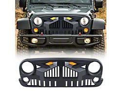 Empire Grille with Amber Lights; Matte Black (07-18 Jeep Wrangler JK)