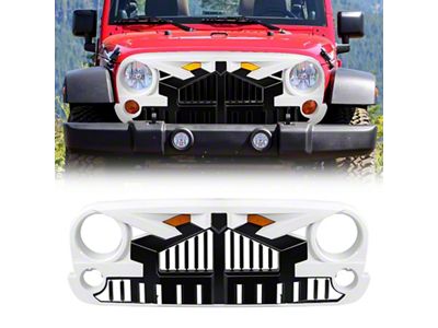 Empire Grille with Amber Lights; White and Black (07-18 Jeep Wrangler JK)