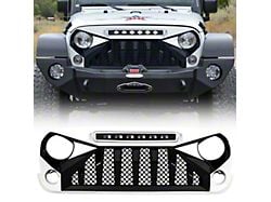 Goliath Grille with LED Off-Road Lights; White and Black (07-18 Jeep Wrangler JK)