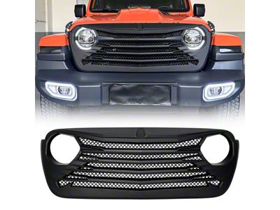 American Modified Tomahawke Grille; Matte Black (18-24 Jeep Wrangler JL w/o TrailCam)