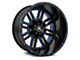 American Off-Road Wheels A106 Gloss Black Milled with Blue Tint 6-Lug Wheel; 20x14; -76mm Offset (21-24 Bronco, Excluding Raptor)