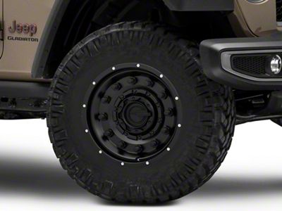 American Outlaw Wheels Dusty Road Satin Black Wheel; 17x8.5; 0mm Offset (20-24 Jeep Gladiator JT)