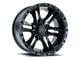 American Outlaw Wheels Railcar Gloss Black with Machined Edge Wheel; 17x8.5; 0mm Offset (07-18 Jeep Wrangler JK)