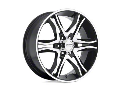 American Racing Mainline Gloss Black Machined 6-Lug Wheel; 17x8; 0mm Offset (03-09 4Runner)