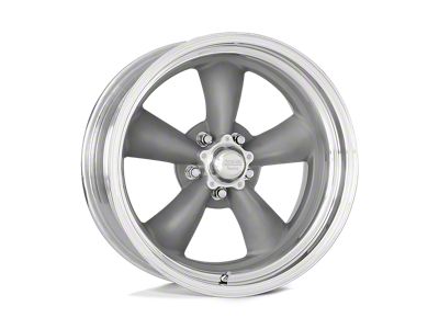 American Racing Classic Torq Thrust II Custom Gray with Polished Lip 5-Lug Wheel; 15x7; 1mm Offset (05-15 Tacoma)