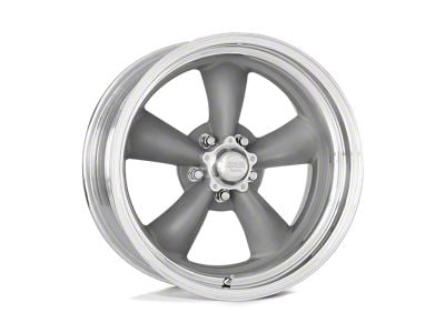 American Racing Classic Torq Thrust II Custom Gray with Polished Lip 5-Lug Wheel; 17x9.5; 52mm Offset (05-15 Tacoma)