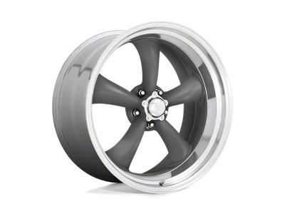 American Racing Classic Torq Thrust II Mag Gray with Machined Lip 5-Lug Wheel; 15x4; -25mm Offset (05-15 Tacoma)