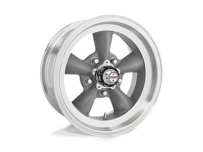 American Racing Torq Thrust D Gray with Machined Lip 5-Lug Wheel; 15x4.5; -15mm Offset (05-15 Tacoma)