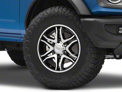 American Racing Mainline Gloss Black Machined 6-Lug Wheel; 17x8; 25mm Offset (21-24 Bronco, Excluding Raptor)