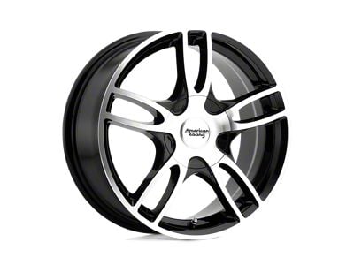 American Racing Estrella 2 Gloss Black Machined Wheel; 17x7.5; 45mm Offset (84-01 Jeep Cherokee XJ)