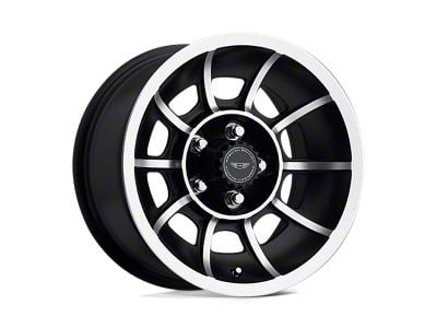 American Racing Vector Satin Black Machined Wheel; 15x7; 0mm Offset (84-01 Jeep Cherokee XJ)