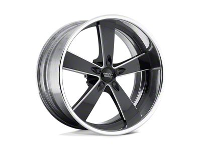 American Racing Burnout Black Milled Center with Polished Barrel Wheel; 22x9; 0mm Offset (20-24 Jeep Gladiator JT)