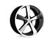 American Racing Nova Gloss Black Machined Wheel; 20x8.5; 0mm Offset (20-24 Jeep Gladiator JT)