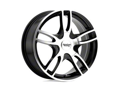 American Racing Estrella 2 Gloss Black Machined Wheel; 17x7.5; 45mm Offset (87-95 Jeep Wrangler YJ)