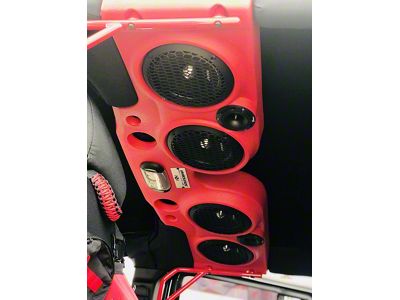 American SoundBar Empty Speaker Enclosure; Red (07-18 Jeep Wrangler JK)