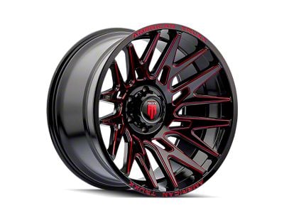 American Truxx Evolution Gloss Black with Prizm Red 6-Lug Wheel; 22x12; -44mm Offset (04-15 Titan)