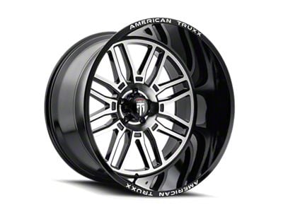 American Truxx Restless Gloss Black Machined 6-Lug Wheel; 22x12; -44mm Offset (04-15 Titan)