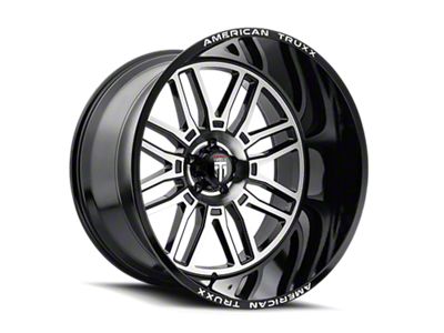 American Truxx Restless Gloss Black Machined 6-Lug Wheel; 24x14; -76mm Offset (04-15 Titan)