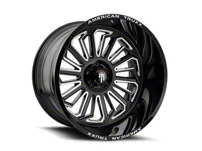 American Truxx Butcher Gloss Black Milled 6-Lug Wheel; 22x12; -51mm Offset (21-24 Bronco, Excluding Raptor)