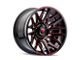 American Truxx Evolution Gloss Black with Prizm Red 6-Lug Wheel; 22x12; -44mm Offset (22-24 Bronco Raptor)