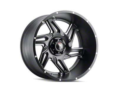 American Truxx Spurs Satin Black Milled 6-Lug Wheel; 22x12; -44mm Offset (22-24 Bronco Raptor)