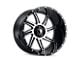 American Truxx Vortex Gloss Black Machined 6-Lug Wheel; 22x12; -44mm Offset (22-24 Bronco Raptor)