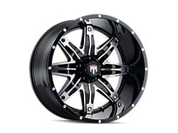 American Truxx Lonestar Gloss Black Machined Wheel; 22x12; -44mm Offset (05-10 Jeep Grand Cherokee WK)