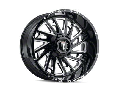 American Truxx Blade Gloss Black Milled Wheel; 24x14; -76mm Offset (20-24 Jeep Gladiator JT)