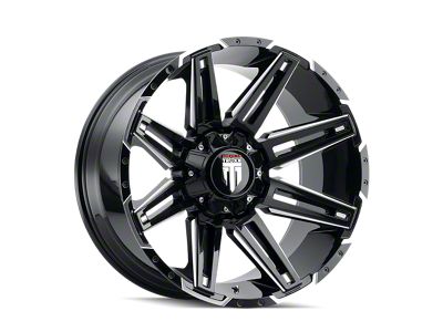 American Truxx Boom Gloss Black Milled Wheel; 20x9; -12mm Offset (20-24 Jeep Gladiator JT)