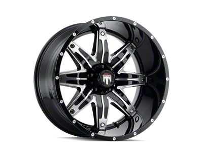 American Truxx Lonestar Gloss Black Machined Wheel; 22x12; -44mm Offset (20-24 Jeep Gladiator JT)