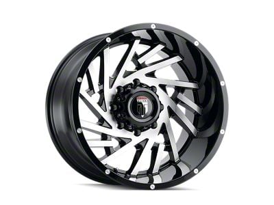 American Truxx Web Gloss Black Machined Wheel; 20x12; -44mm Offset (20-24 Jeep Gladiator JT)