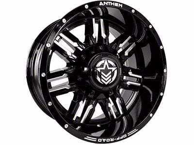 Anthem Off-Road Equalizer Gloss Black Milled 6-Lug Wheel; 18x9; -12mm Offset (21-24 Bronco, Excluding Raptor)