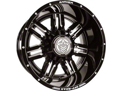 Anthem Off-Road Equalizer Gloss Black Milled 6-Lug Wheel; 20x12; -44mm Offset (21-24 Bronco, Excluding Raptor)