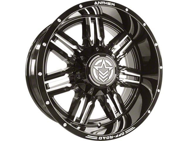 Anthem Off-Road Equalizer Gloss Black Milled 6-Lug Wheel; 20x10; -24mm Offset (16-23 Tacoma)