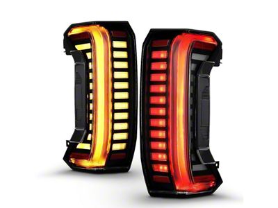 Anzo USA Full LED Tail Lights with Sequential Turn Signal; Black Housing; Clear Lens (22-25 Tundra)