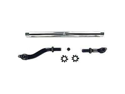Apex Chassis 2.5-Ton Drag Link Assembly with Flip Kit; Polished Aluminum (20-24 Jeep Gladiator JT)