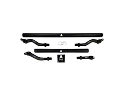 Apex Chassis 2.5-Ton Tie Rod and Drag Link Assembly without Flip Kit for Dana 30 and 0 to 4.50-Inch Lift; Black Aluminum (20-24 Jeep Gladiator JT, Excluding Launch Edition, Mojave & Rubicon)